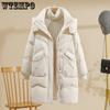 Пуховик из хлопка, женская куртка средней длины, свободная корейская хлопковая куртка, зимняя толстая и теплая хлопковая куртка, верхняя одежда
