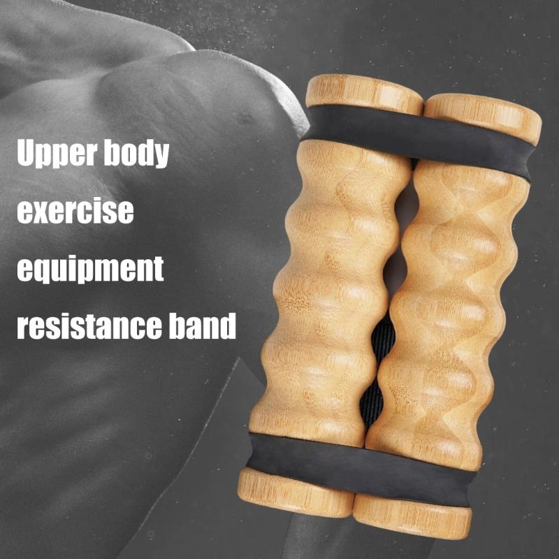 Оборудование для тренировки верхней части тела с уровнями сопротивления и эргономичной деревянной ручкой, портативное оборудование для упражнений