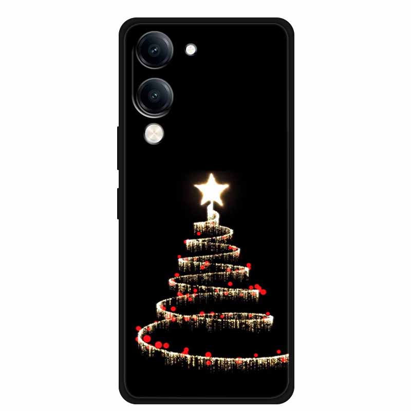 Christmas Case For Vivo Y04 Y04S Y37C Soft Silicone Phone Cover Funda For Vivo Y 04 04S 37C Black TPU Protective Bumper Casing