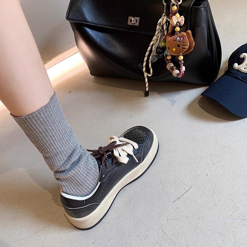 Виноградная мать, тот же стиль, звезда ретро старые шнурки, маленькие грязные туфли, универсальные толстые подошвы для увеличения роста, повседневные грязные туфли,