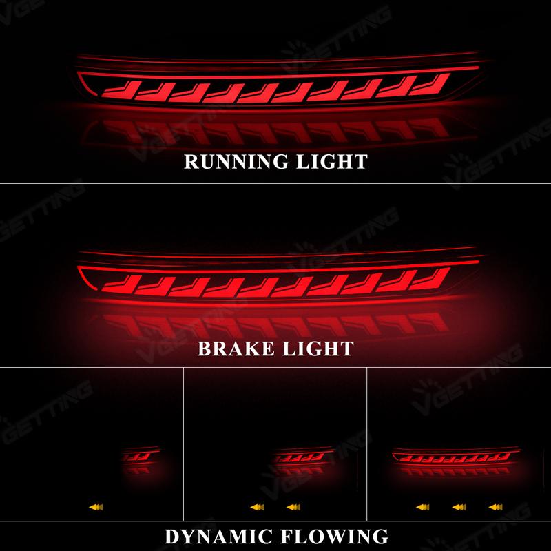 For Subaru Forester 2008-2018 2pcs Car Rear Bumper Reflector Brake Tail Lights LED Sequential Turn Signal Rear Fog Lights Parts