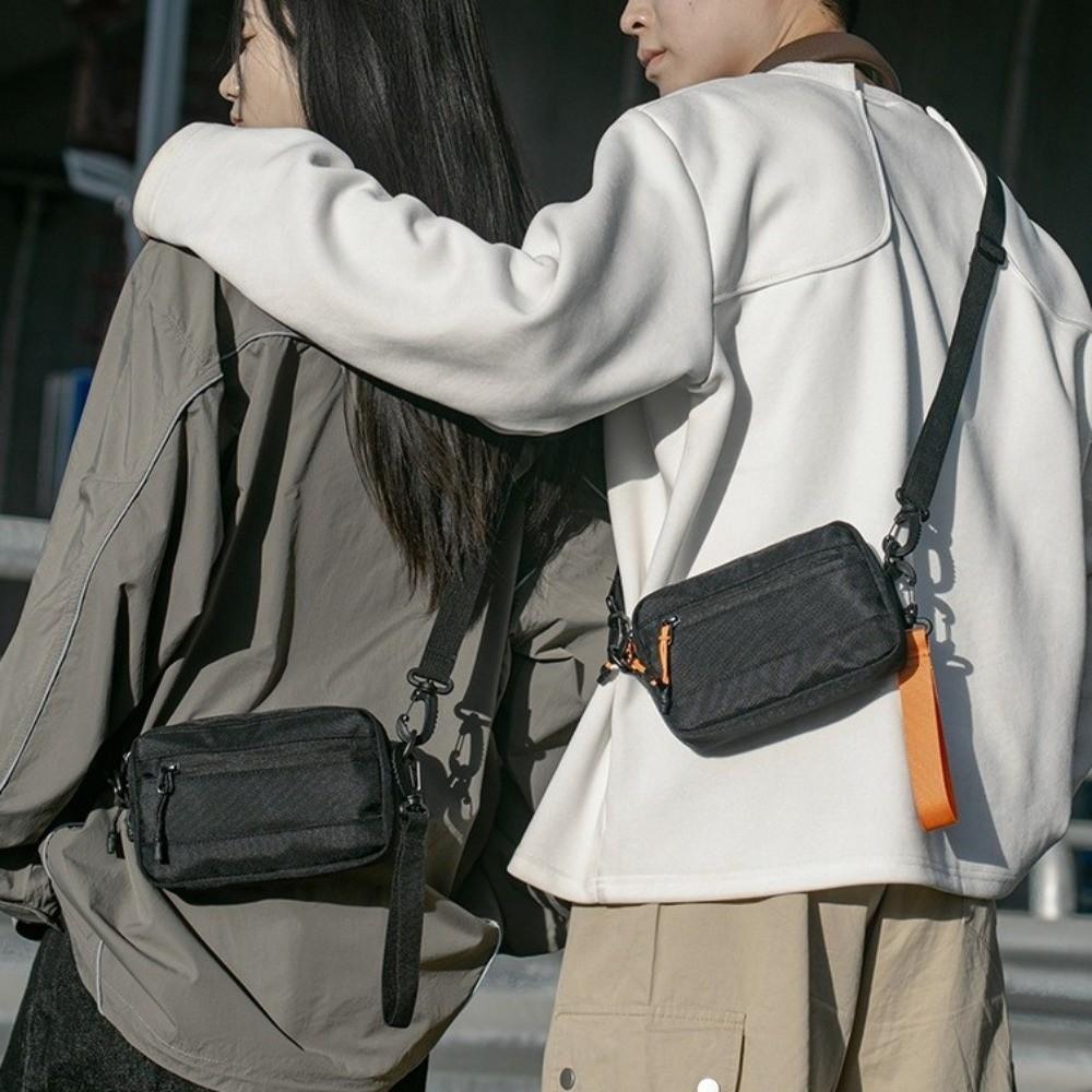 Lightweight Nylon Crossbody Bag Square Messenger Bag Simple Single Shoulder Bag Picnic
