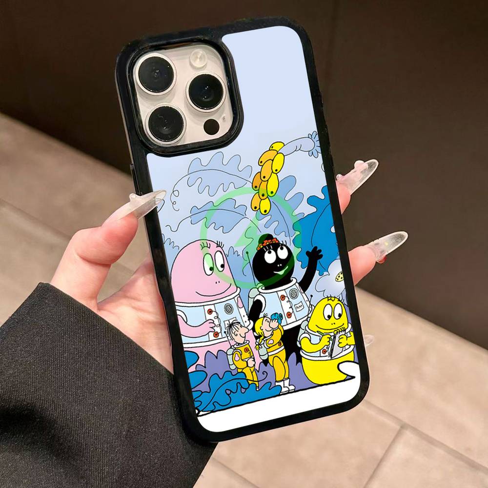 Cartoon Barbapapa Magnetic Wireless Phone Case For IPhone 17 16 15 14 Plus 13 12 11 Pro Max