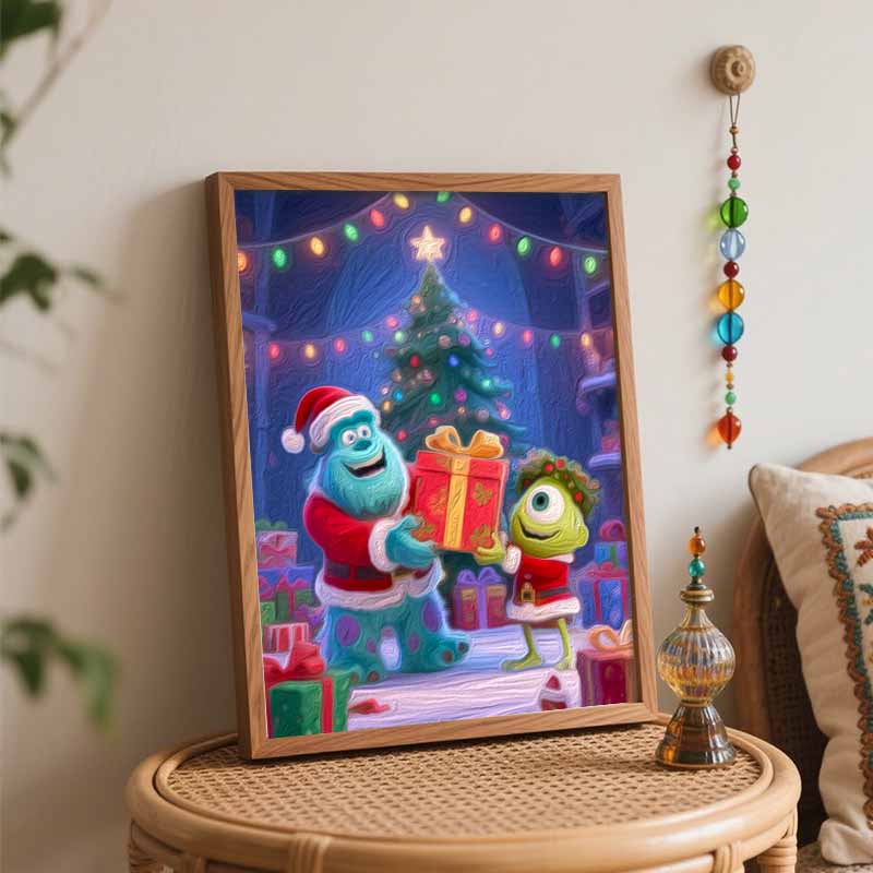 Disney Monsters Christmas gift oil painting digital painting art kit handmade diy gifts home decorations