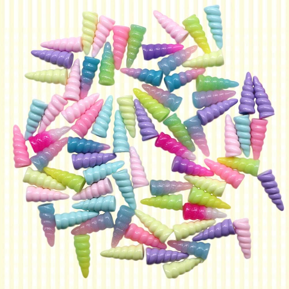 Toyvian Спиральные игрушки-рога единорога из смолы, Подарок на вечеринку, Декорация, 10 штук (Случайный цвет)