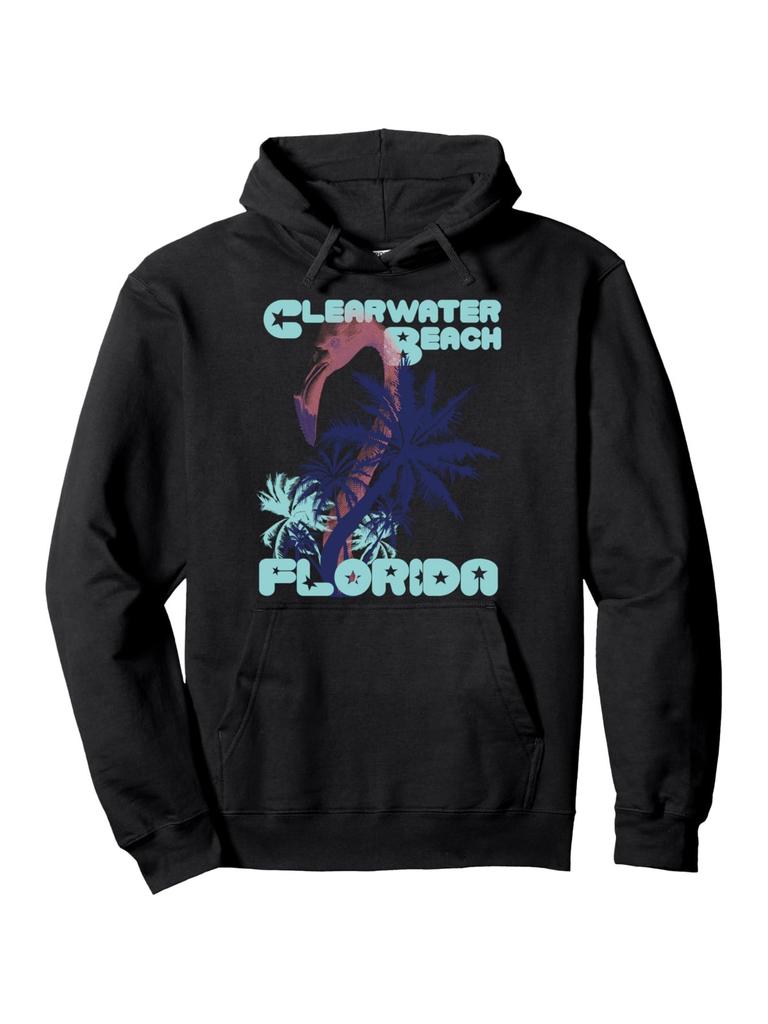 Florida Flamingo Clearwater Beach Palm Tree Ocean Pullover hoodie