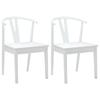 Dining Room Chair 2 Pcs White and White Solid Rubberwood