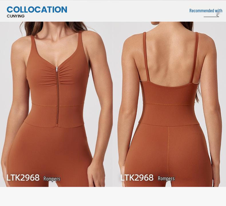 Комбинезон для йоги Nude Feel с быстрой сушкой и молнией для фитнеса и бега на открытом воздухе