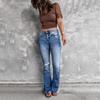 High Waisted Bell Bottom Jeans for Women Ripped Bootcut Flared Jeans Elastic Denim Pants for Spring Summer