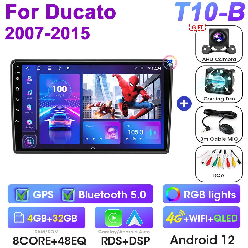2 Din Android 12 автомобильное радио для Fiat Ducato Peugeot Boxer Citroen Jumper 2 2006-2025 мультимедийный видеоплеер Carplay авто стерео