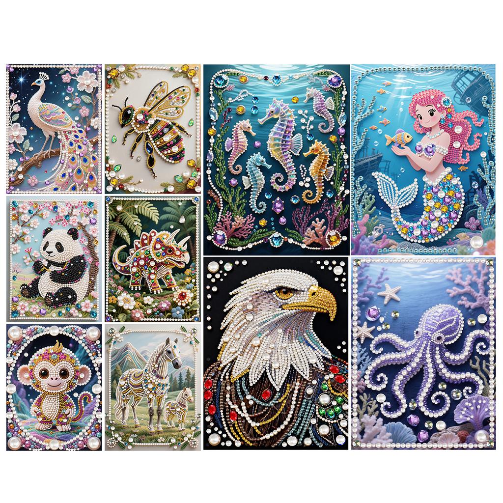 Animal Special Shaped 5D DIY Partial Drill Pearl Gem Diamond Art Painting Kit Home Decor Diamond Dots Pearl Gem Painting 30x40cm