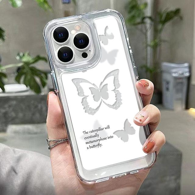 Чехол для телефона с бабочкой для Iphone 14 Pro Max, чехол для iPhone 13 12 11 Pro Max 7 8 Plus X Xr Xs Max Se, силиконовый противоударный прозрачный чехол