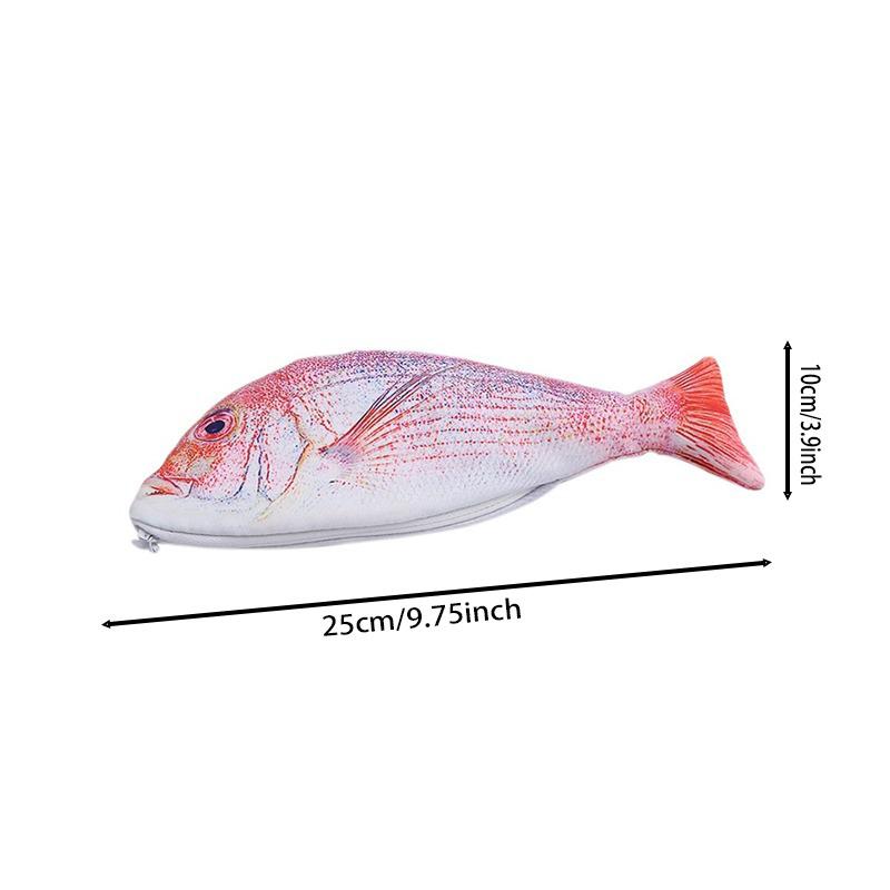 Милый пенал с имитацией рыбы, кавайный мультяшный пенал на молнии, большая вместительная портативная сумка для хранения, держатель для канцелярских принадлежностей, сумки для ручек