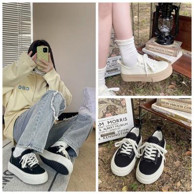 Простые Классические Кроссовки Универсальные Холщовые Туфли Легкая Студенческая Обувь Толстоподошвенная Женская Обувь