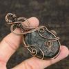 Natural Black Rutile Gemstone Handmade Copper Wire Wrap Pendant 3.39 T7q46