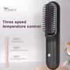 Беспроводная щетка-выпрямитель для волос 3 температуры Быстрый нагрев Перезаряжаемая от USB Дорожная портативная горячая щетка Электрическая пушистая укладка вьющихся волос Распутывание волос