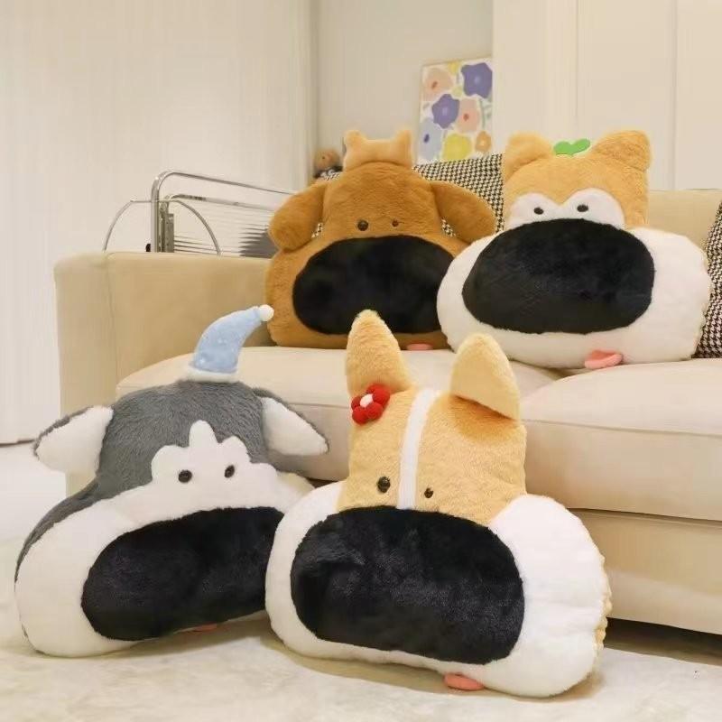 Новая Популярная Подушка на Сиденье Собака с Большим Носом Хаски Корги Сиба-ину Подушка-накладка на Ягодицы из Пеноматериала Подушка в Машину Плюшевая Игрушка