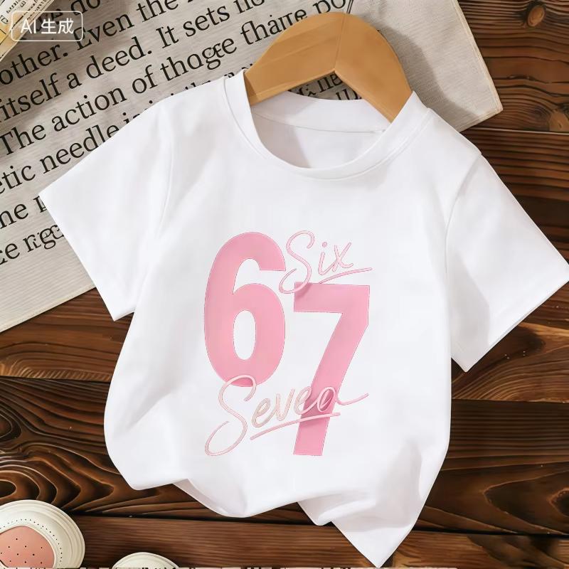 Kids 67 Themed Colorful Print TShirt Soft Cotton Fabric Breathable and Comfortable Ideal for Toddlers and Childrendf0356