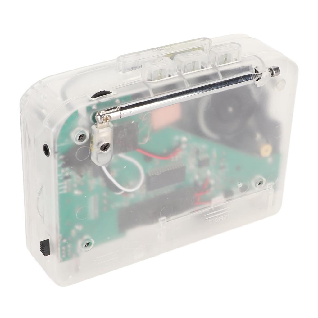 Portable Cassette Player with USB or USB Power Clear Ideal for Everyday Use 3.5mm Jack, Built-in Speaker, FM/AM Radio, Converter, Supply, Sound.