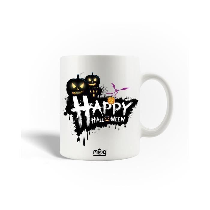 Mug en Céramique - MANIACASE - Joyeux Halloween - 30cl - Compatible Lave-Vaisselle - Blanc