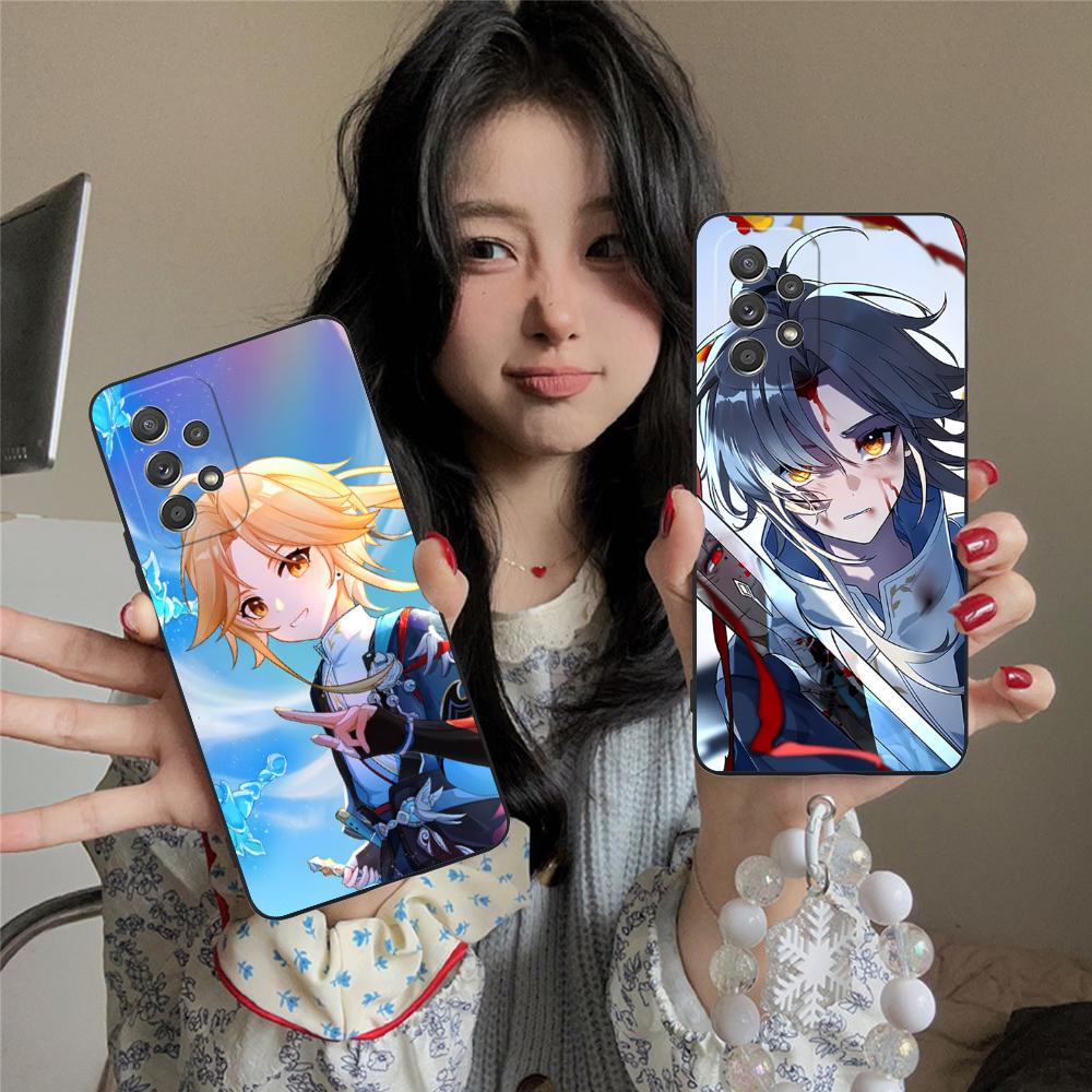HSR Yanqing Матовый ТПУ Чехол для Мобильного Телефона для Samsung Galaxy M55 54 42 35 34 33 32 23 22 15 14 13 12 F55 5G Цветной Чехол