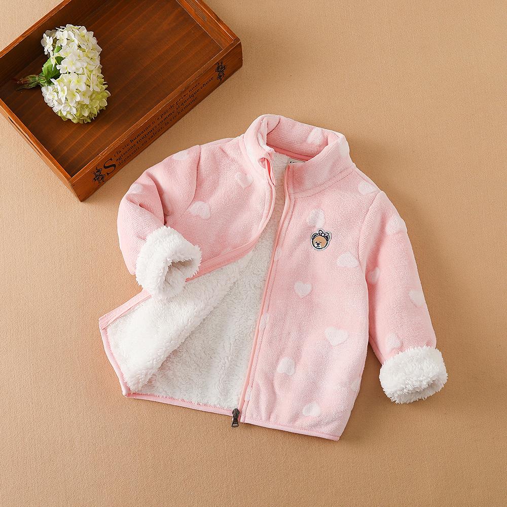 Флисовая куртка для девочек, осенне-зимняя легкая теплая куртка на молнии, детская милая верхняя одежда с длинными рукавами