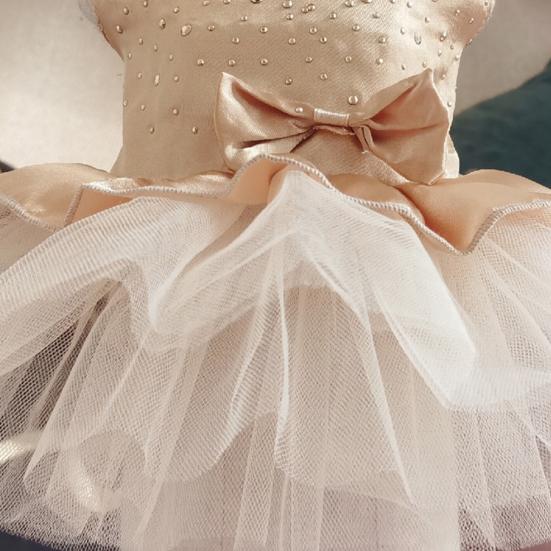 Pet Princess Dress Sparkly Bow And Sequins Tutu Dress Soft Dog Cat Costume Cute Party Outfit for Small Animals