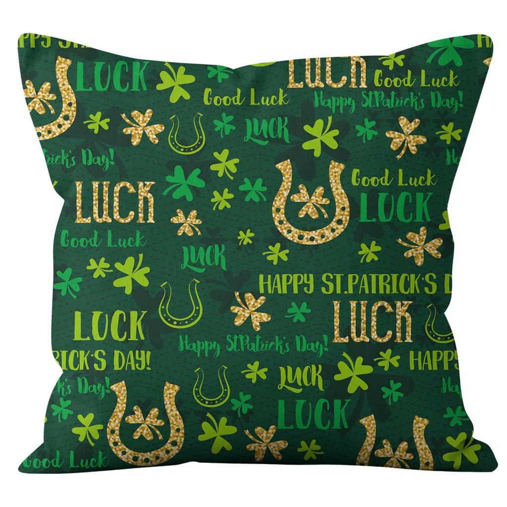 Наволочка для дома Ст. Наволочка на День святого Патрика Четырехлистный клевер Клетчатая Наволочка на диванную подушку