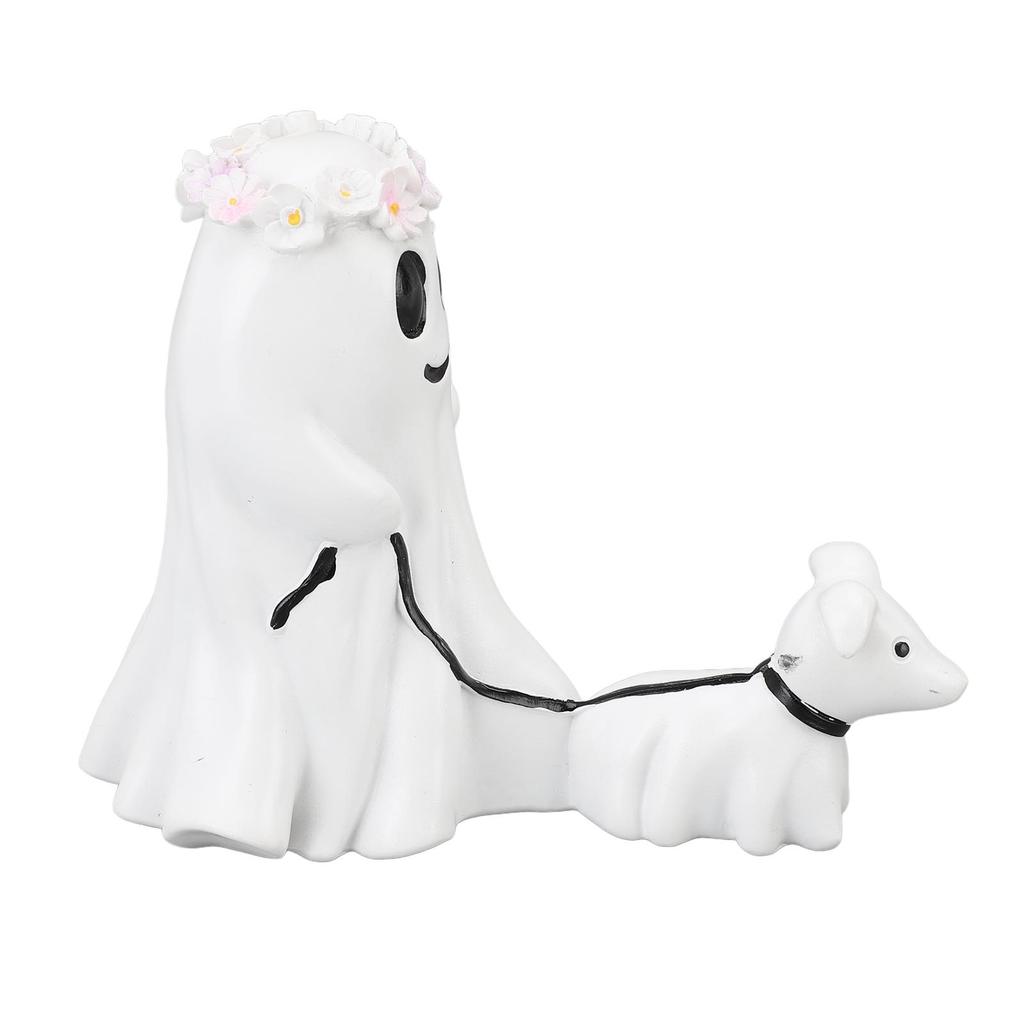 Ghost Walking Dog Statue Spooky Ghost Dog Figurine for Home Tabletop Decoration Indoor Outdoor Garden Resin