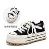 Fashion Sneakers Thick-soled Canvas Shoes Women's Height-enhancing White Shoes Student Platform Cake 2024 Autumn
