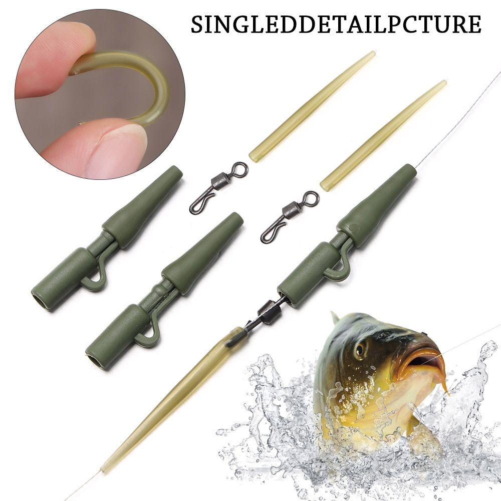 80 шт. хвостовые рукава быстросменные вертлюги карповые оснастки грубые рукава против запутывания рыболовные инструменты