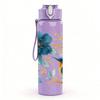 1PC Blue Flower Bird Branch Art Print 750ml Color Plastic Sports Water Bottle Leakproof Flip Straw Lid Suitable for Sports Office Home Use