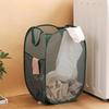 Foldable Laundry Basket with Handle Easy Carrying Large Capacity Breathable Mesh Dirty Clothes Hamper Storage Basket