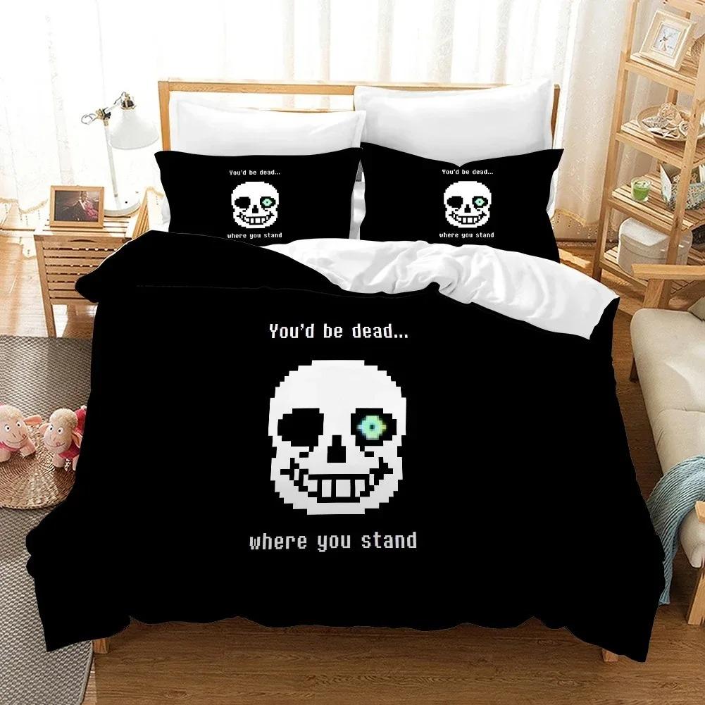 3D Печатный комплект постельного белья Undertale Frisk Sans Papyrus Размер Twin Queen Пододеяльник Наволочка для Детей Взрослых