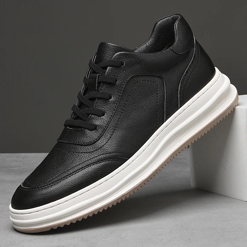 Fashion Genuine Leather Sneakers Soft Versatile Mens Casual Shoes Leisure Walk Male Footwear Outdoor Vulcanize Shoes for Men