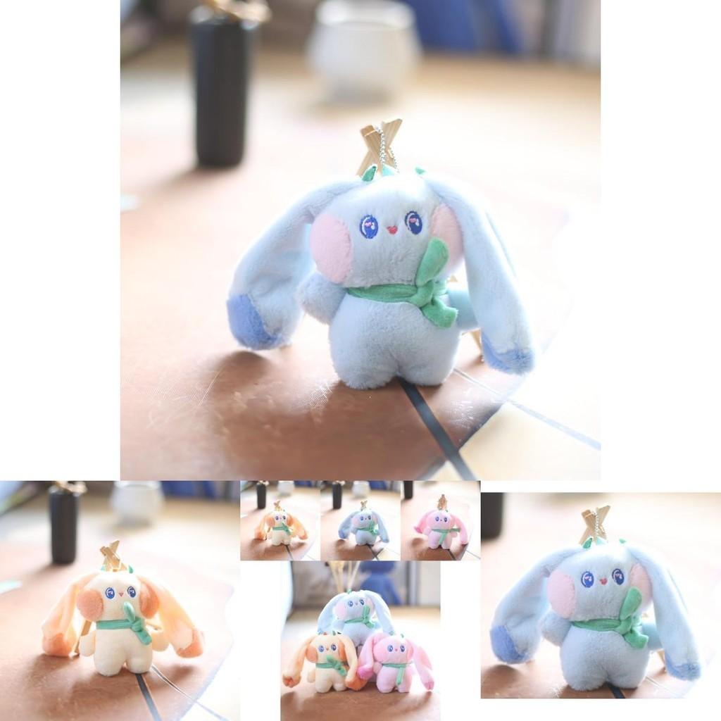 Cute Plush Bunny Keychain Adorable Soft Stuffed Animal For Backpacks And Bags