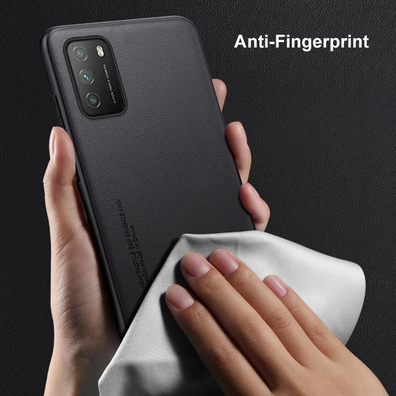 Luxury PU Leather Case For Xiaomi Poco M3 Back Cover Matte Silicone Shockproof Full Protection Phone Case For Poco M3 PocoM3