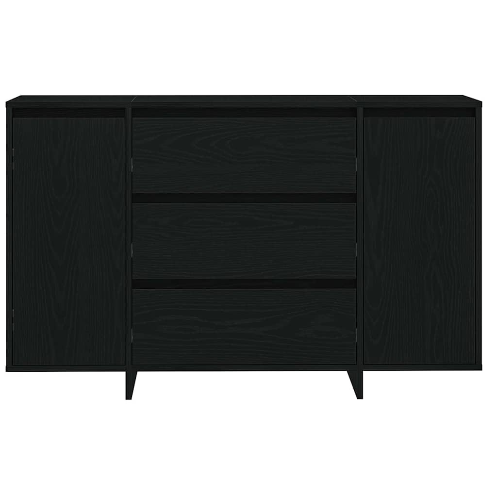 Sideboard Black Oak Effect 120 x 41 x 75 cm Wood Based Material