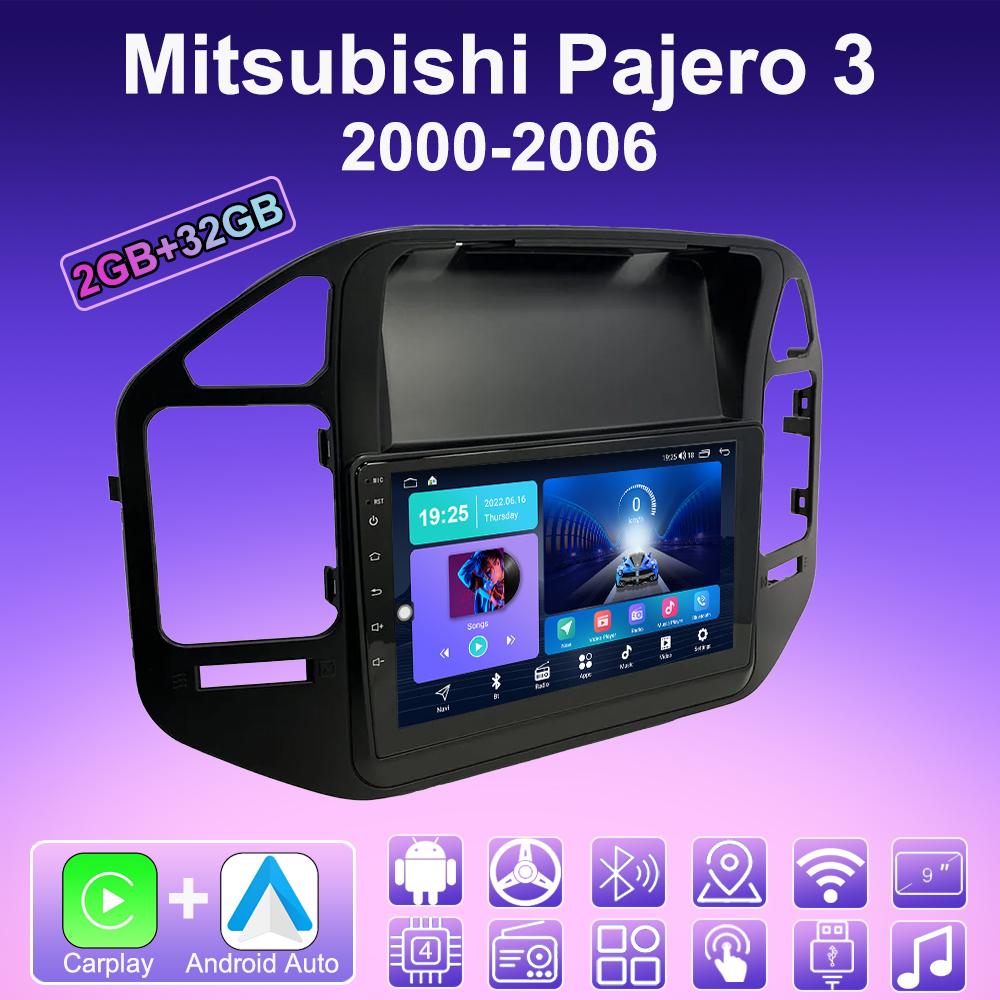 2 DIN Android Carplay автомобильное радио для Mitsubishi Pajero 3 2000-2006 мультимедийный проигрыватель головное устройство стерео GPS навигация BT WIFI 2+32 ГБ