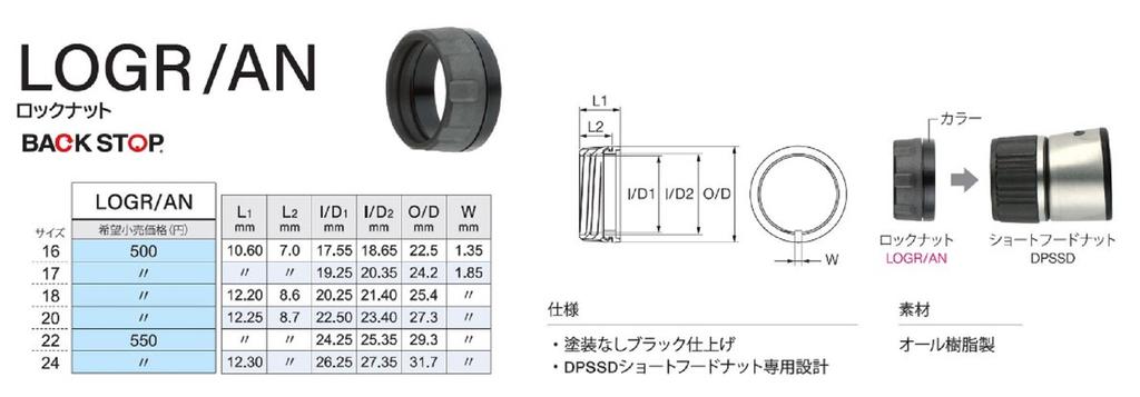 Fuji Стопорная гайка заднего упора катушкодержателя LOGR/AN размера 22/SN x 1 (5484)
