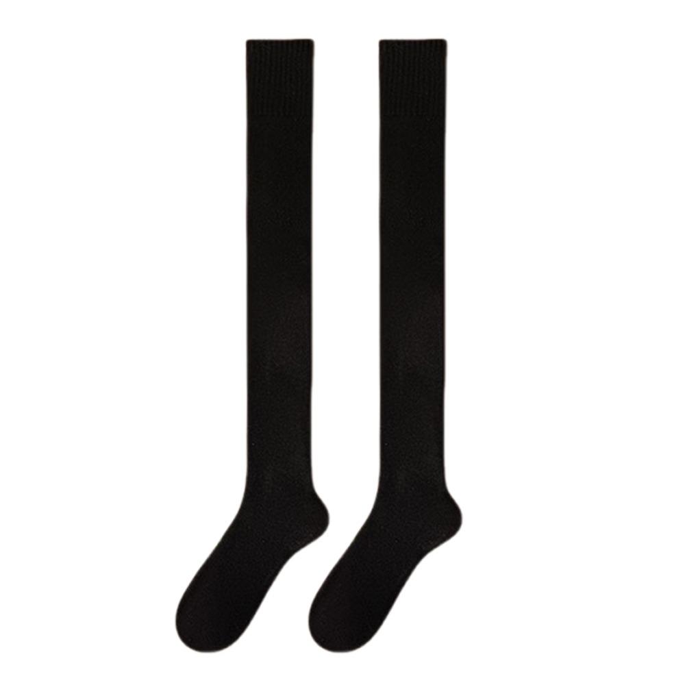 1 Pair Solid Color Women's Socks Thicken Over-Knee Socks Warm Thick Stockings Autumn and Winter