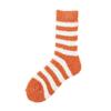 Women's Cozy Striped Coral Fleece Socks - Mid-Tube Warm, Plush Floor/Bed Socks for Autumn & Winter