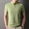 2025 New Summer Men's Lapel Short-sleeved T-shirt Polo Shirt Solid Color Top