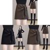 Brand High Waist Short Leather Skirt With Asymmetrical Design For Women