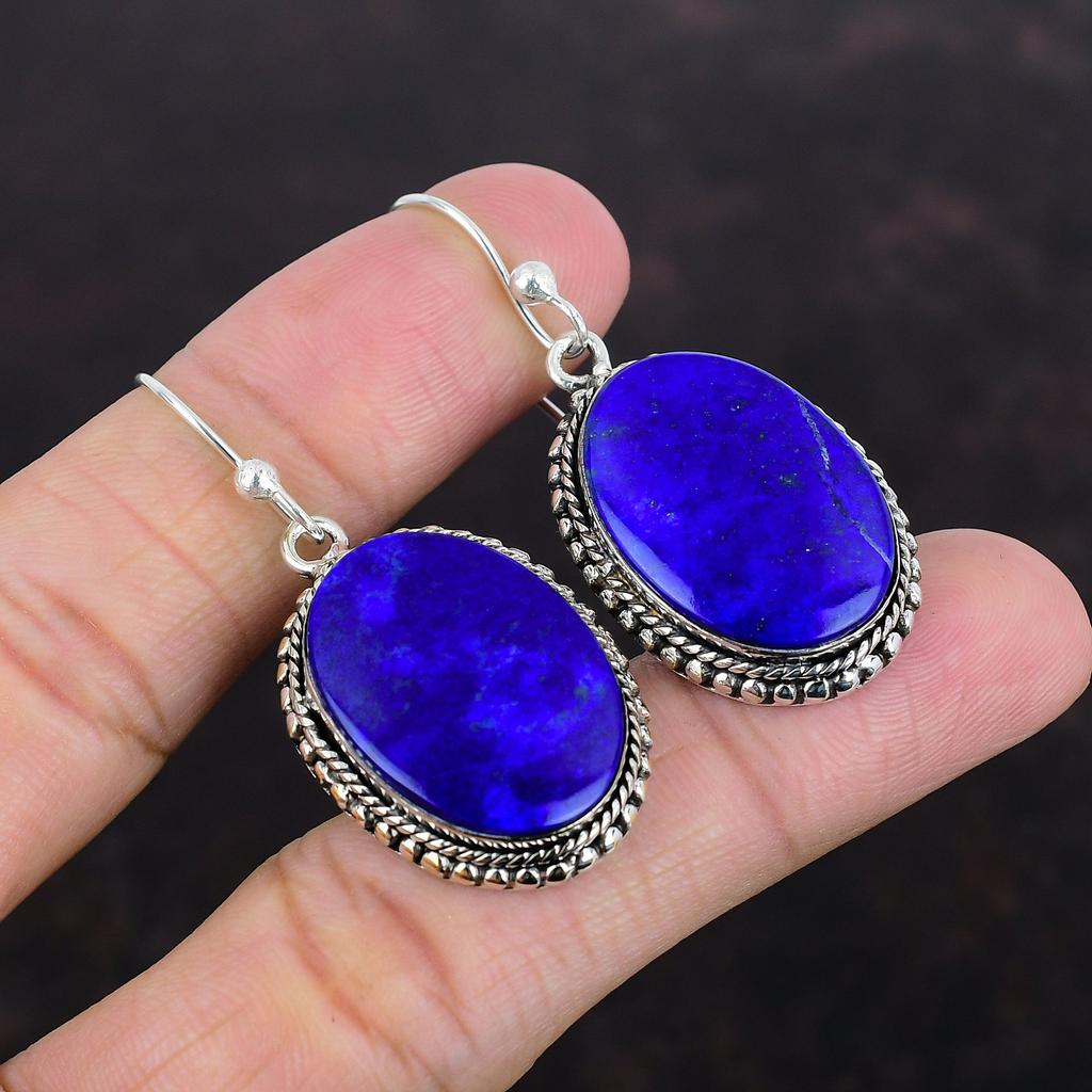 Lapis Lazuli Earrings Natural Gemstone Earring Vintage Jewelry 925 Sterling Silver Earring Handmade Earring Designer Jewelry Gifts For Women