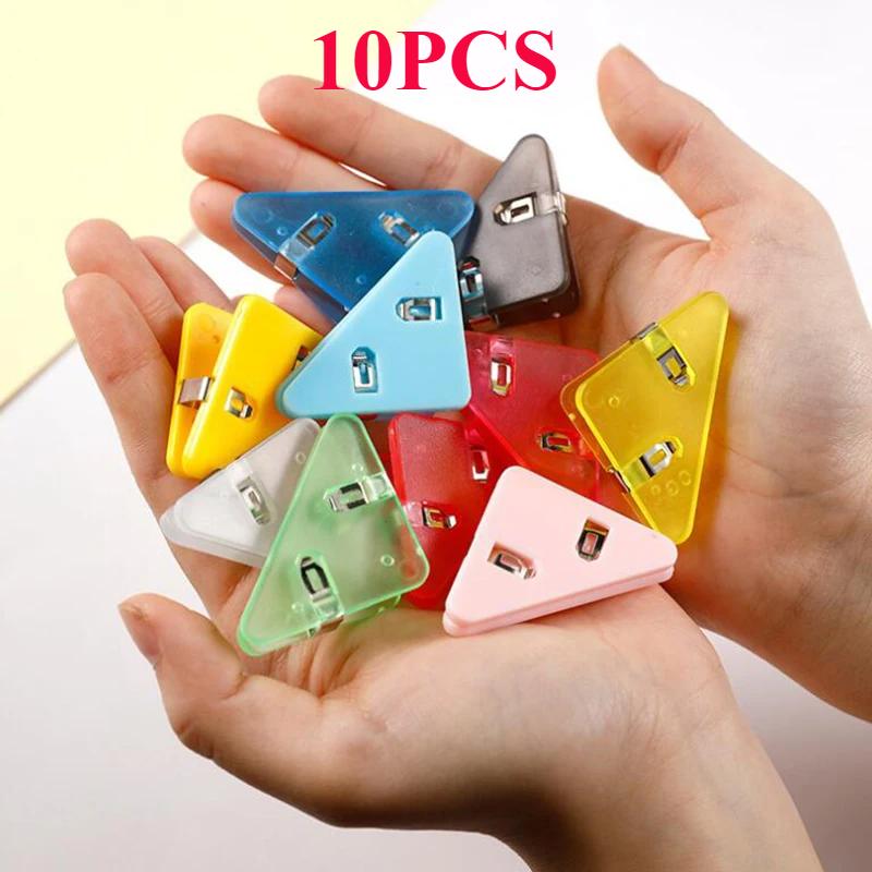 10 шт. Треугольные угловые зажимы, скрепки для файлов, индексные фотозажимы, держатели для страниц, корейские канцелярские принадлежности, органайзер для офисного стола