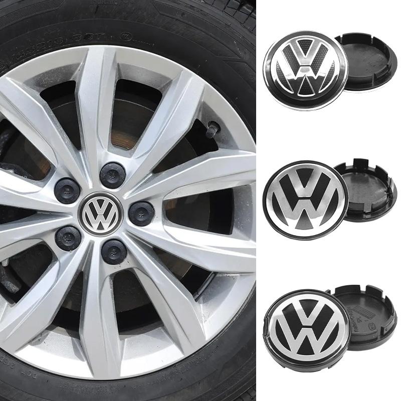 DKRSE1 4PCS 55mm 65mm car modeling wheel hub center cap badge hub cap suitable for VW Volkswagen Golf Sharan Tiguan Passat Accessories