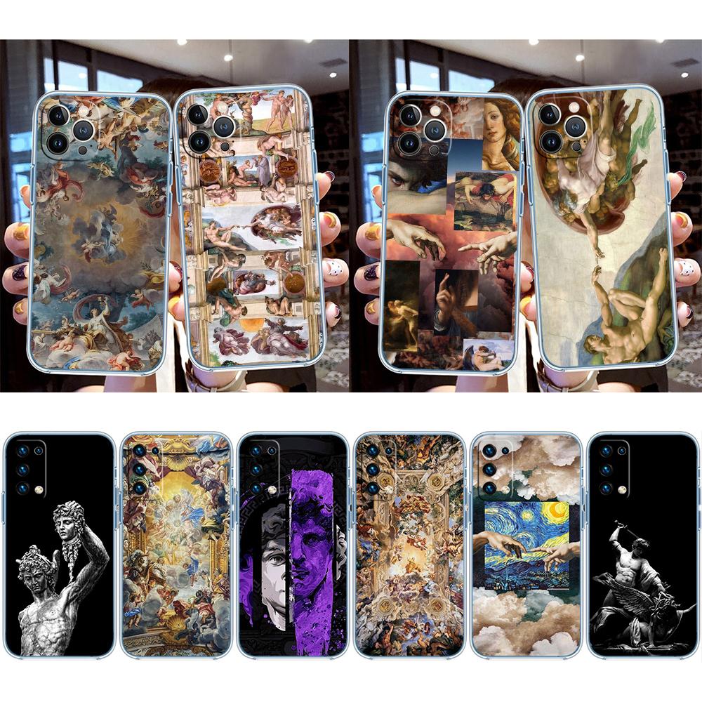 Fresco Adam Sculpture Phone Case for LG K22 K30 K40 K40S K41 K42 K50 K50S K51 K51S K52 K61 K62 K71 K92 Q60 Q61 V40 V50 V60