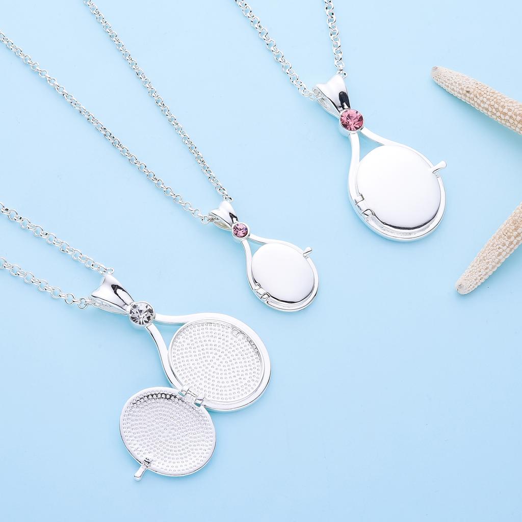 H2o Openable Metal Shell Pendant Necklace Silver Color with Crystal Mermaid Tv Movies Jewelry for Women Girls Cute Necklaces