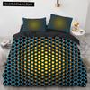 3D Honeycomb King Queen Пододеяльник Твердый Геометрический Комплект Постельного Белья Для Подростков Взрослый Психоделический Абстрактный 2/3 шт Полиэстер Пододеяльник